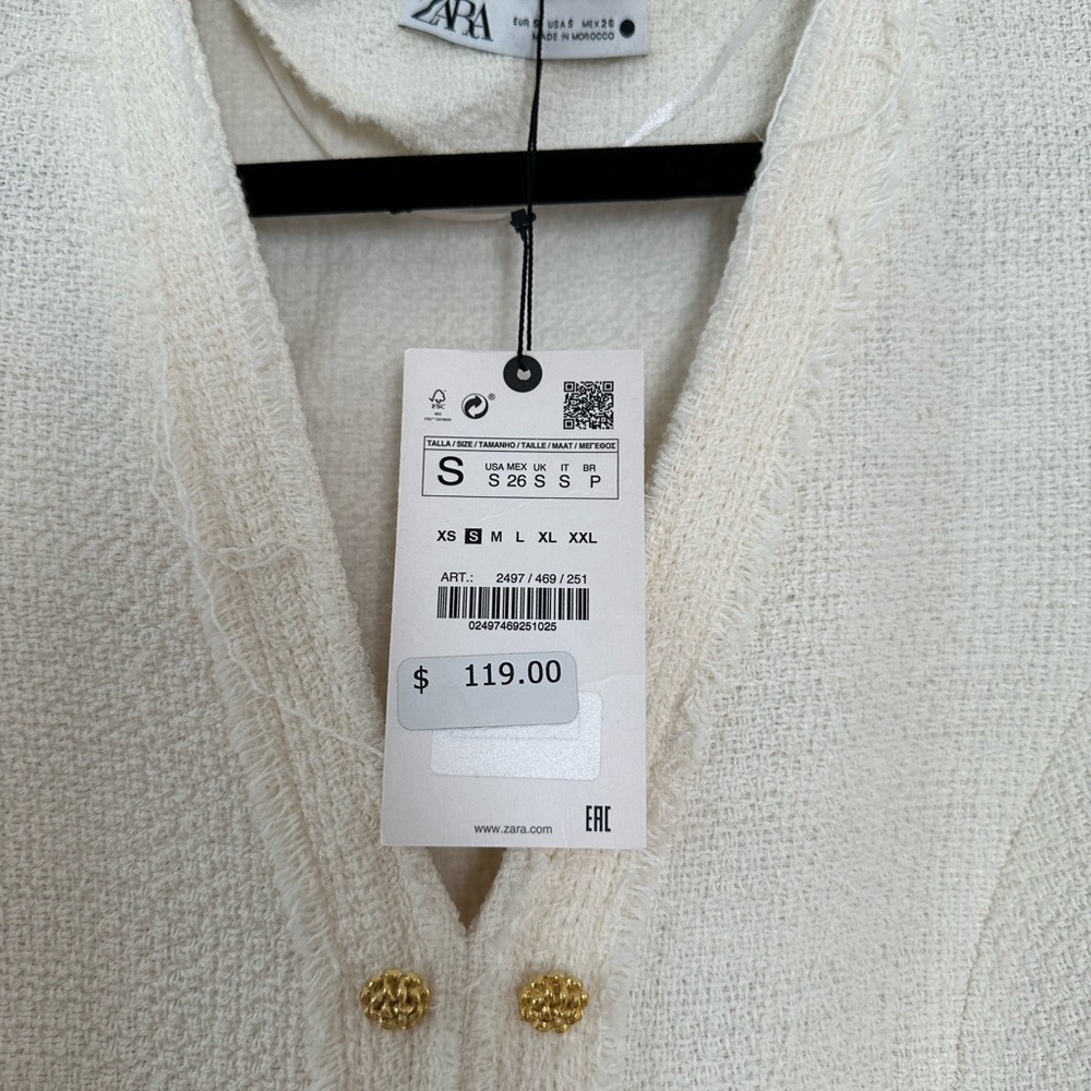 ZARA midi tweed boucle dress NWT